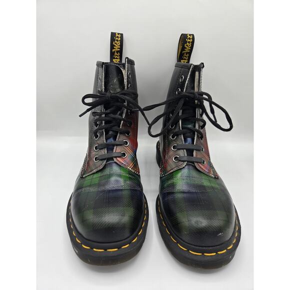 Dr. Martens 1460 Tartan Plaid Leather 8 Eye Lace Up Combat Boot Unisex 8M/9L - Picture 2 of 9